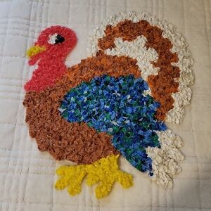 Colorful Vontage Turkey Melted Popcorn Thanksgiving Decoration